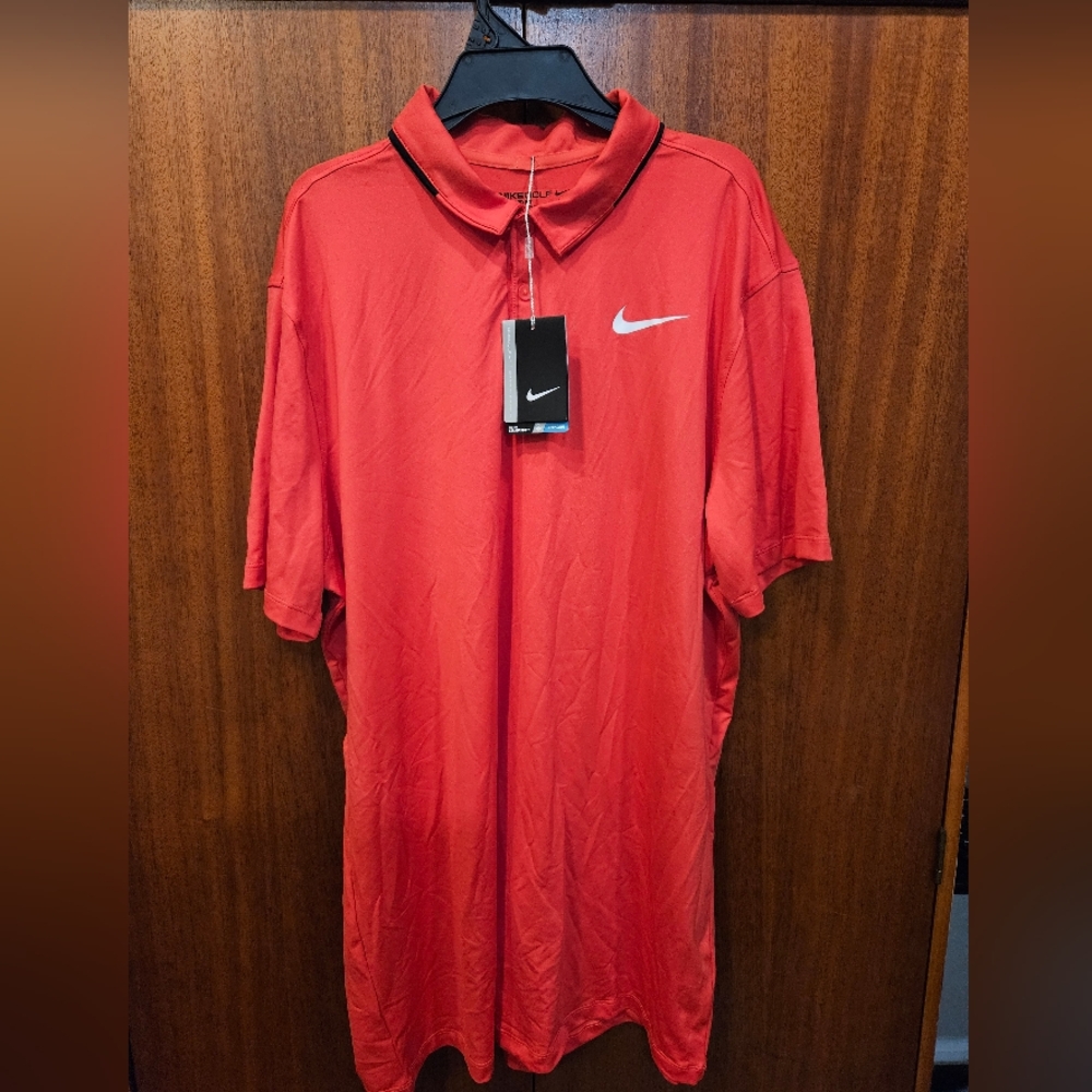 Nike Golf Polo Shirt Vibrant Red Men's Size Large-Tall